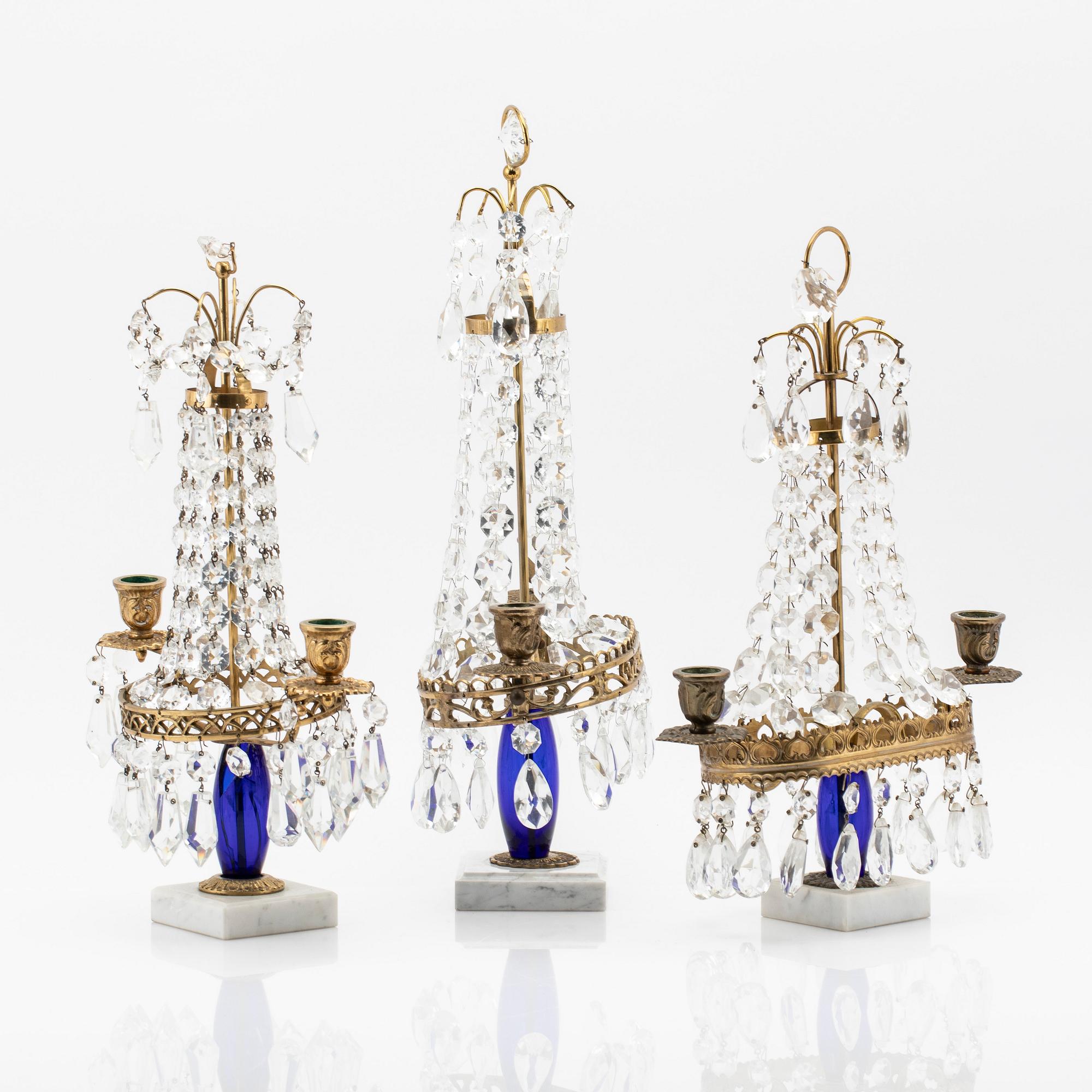 Table lamps three pieces 20th century.