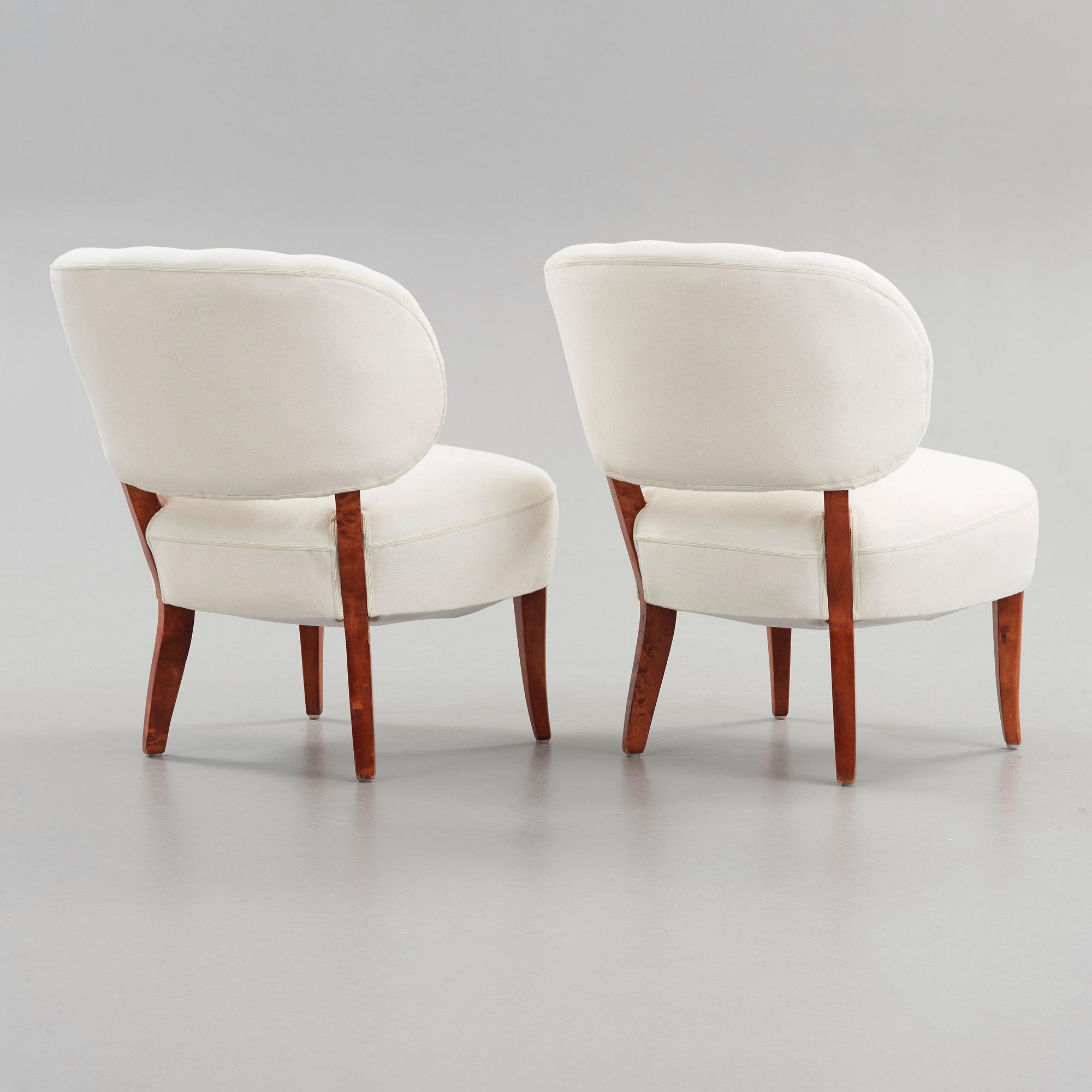 CARL MALMSTEN, fåtöljer, ett par "Berlin", sannolikt O.H. Sjögren, Tranås 1940-50-tal.