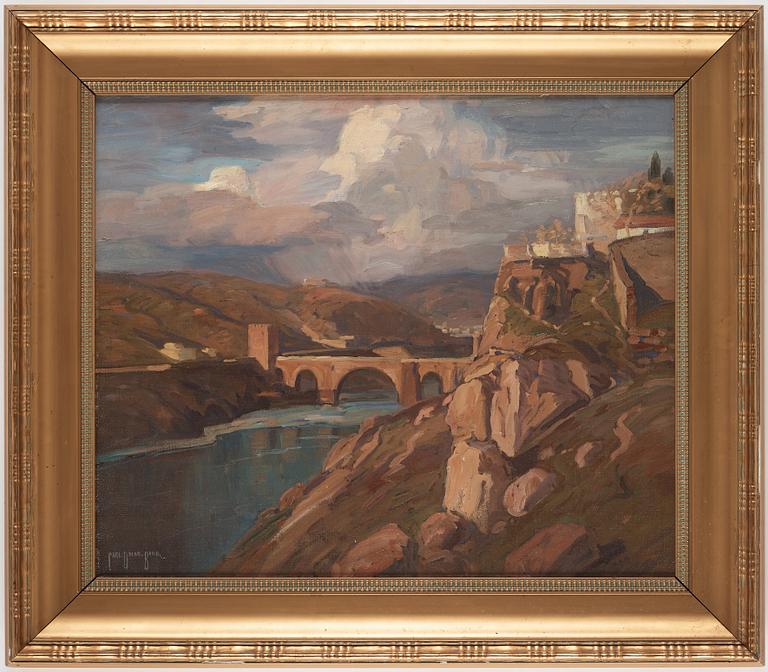 Carl Oscar Borg, Landscape with bridge.