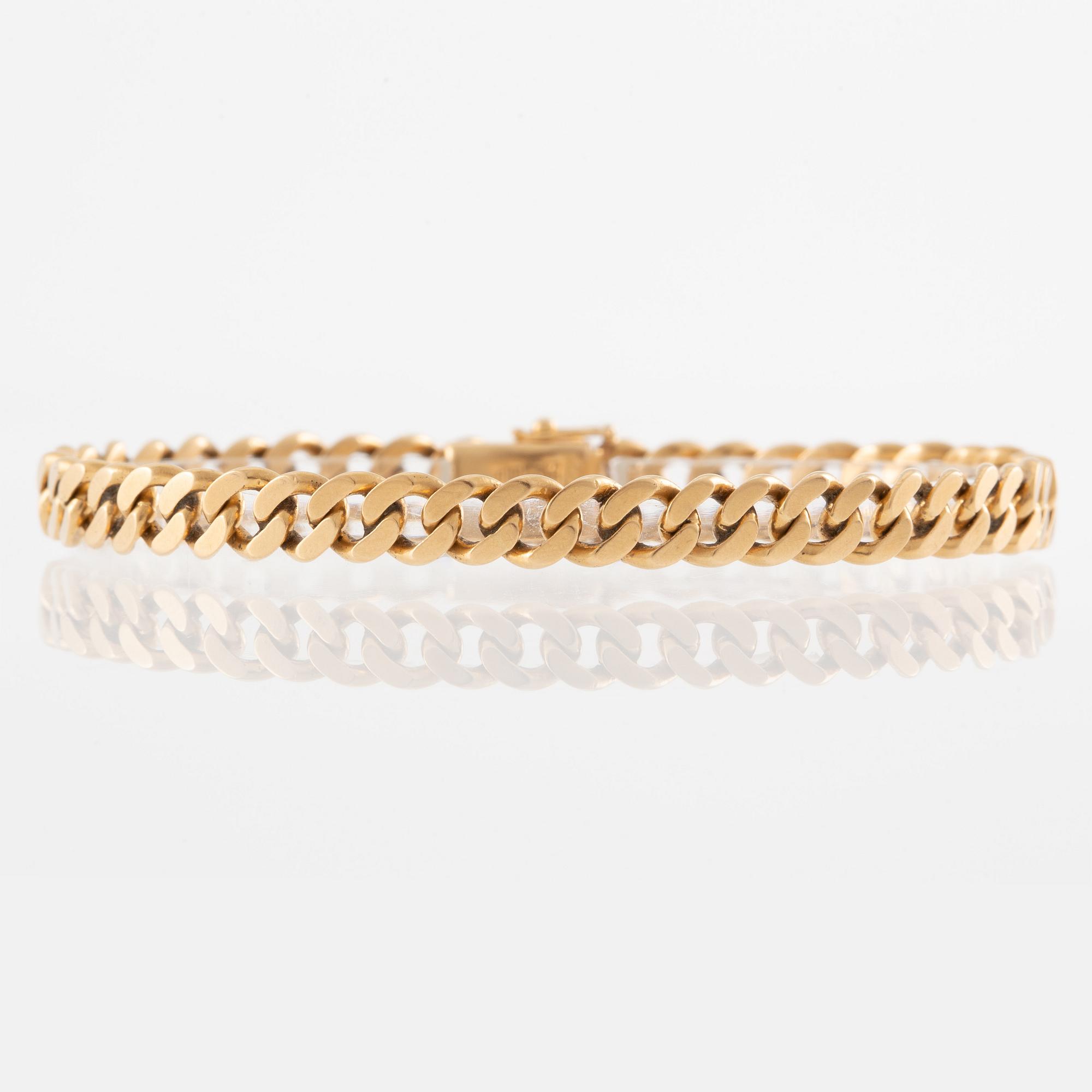 Bracelet, 18K gold, curb link.