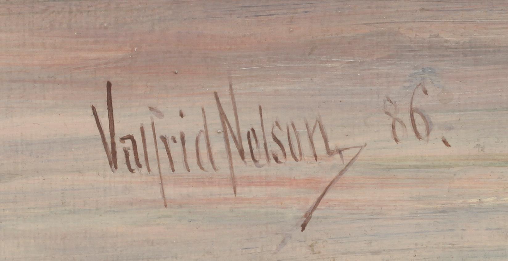 VALFRID NELSON, olja på pannå, sign och dat -86.