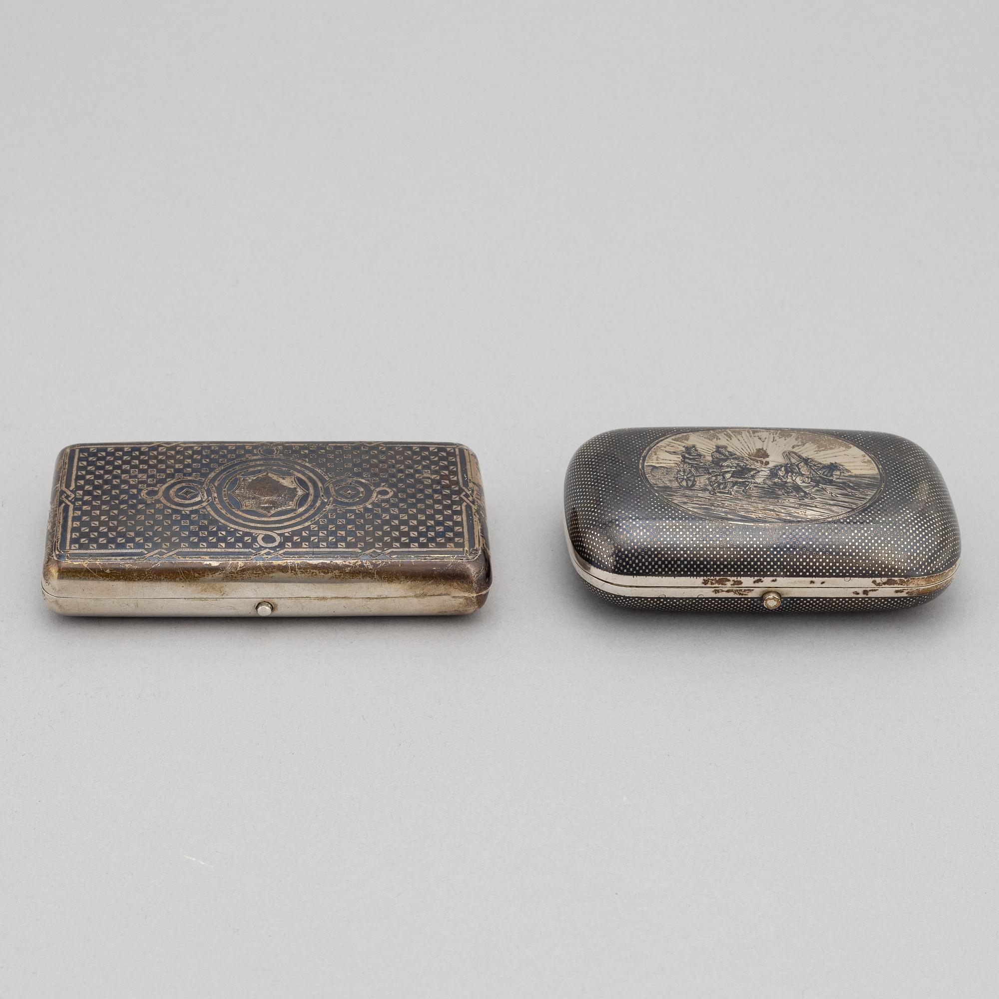 Two silver cases Moscow, 1865 & 1869.