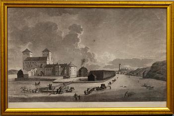 AKVATINTA, Turun Linna, piirros A.F. Skjöldebrand, kaivertanut M.R. Heland. 1800-luvun alkupuoli.
