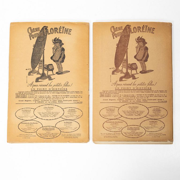 Seven French fashion magazines, 'Trés Parisien', with 123 pochoir fashion plates, Paris, G.-P. Joumard, 1927–31.