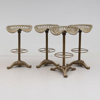 BARSTOLAR, 4 st, gjutjärn, 1900-talets andra hälft.