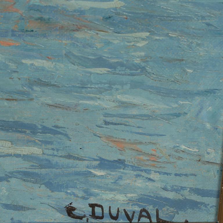 OKÄND KONSTNÄR, olja på duk, signerad C Duval, omkring 1900.