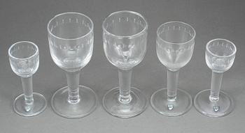 GLASSSERVIS, 36 delar, Orrefors, 1900-talets andra hälft.