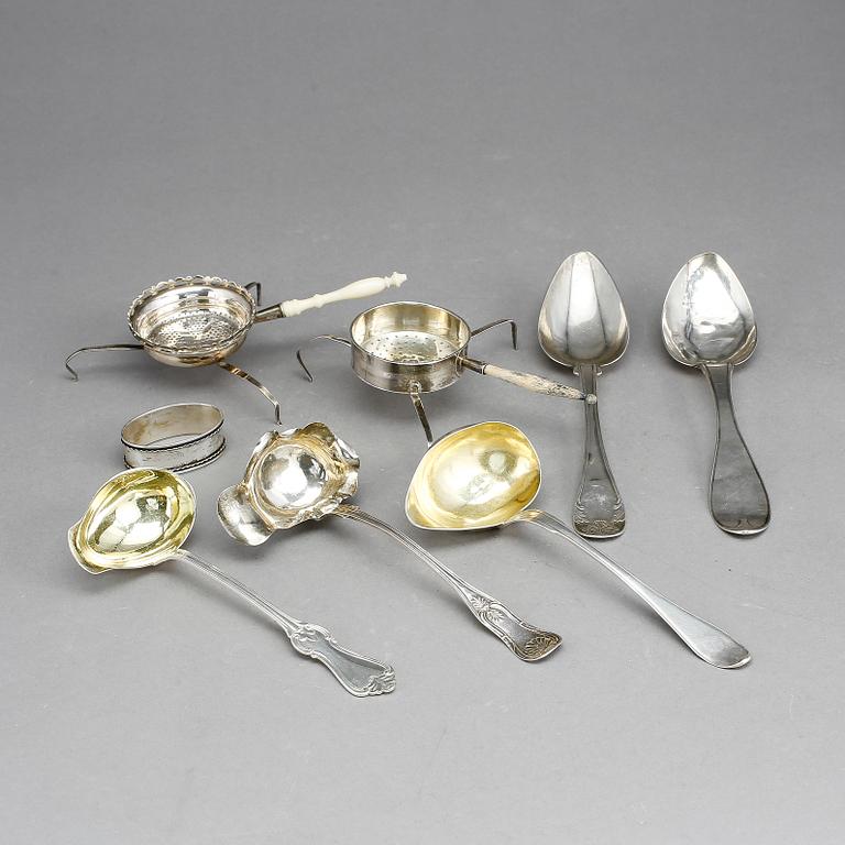 PARTI SILVER, 8 delar, bl.a Nils Johan Hagman, Sundsvall, 1822. Total vikt ca 333 gram.