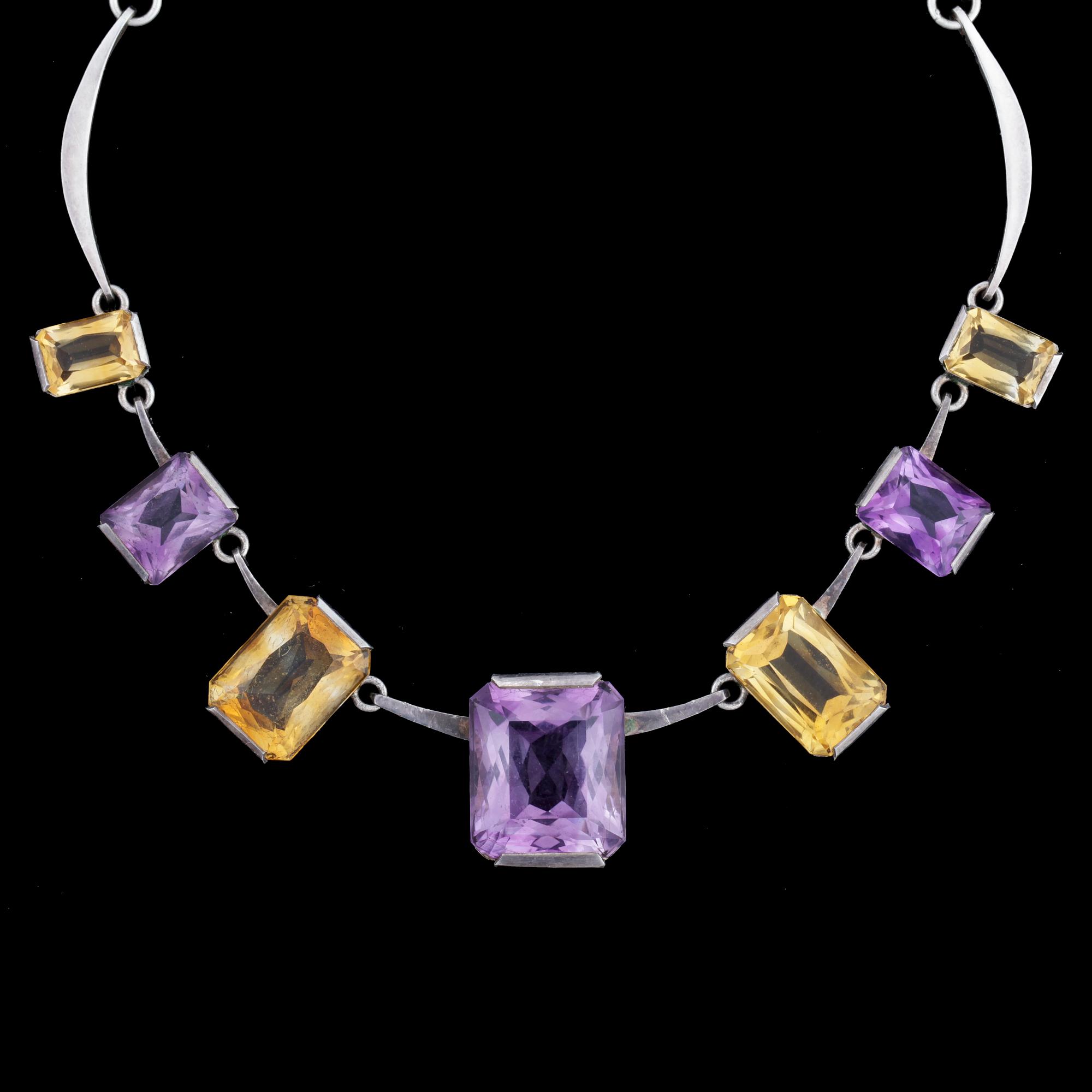 COLLIER samt ARMRING, silver, Stigbert, Engelbert Heribert, Stockholm 1960 resp 1961. Tot vikt ca 69,7g.