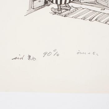 BJÖRN BERG, ink drawing from "Teskedsgumman".