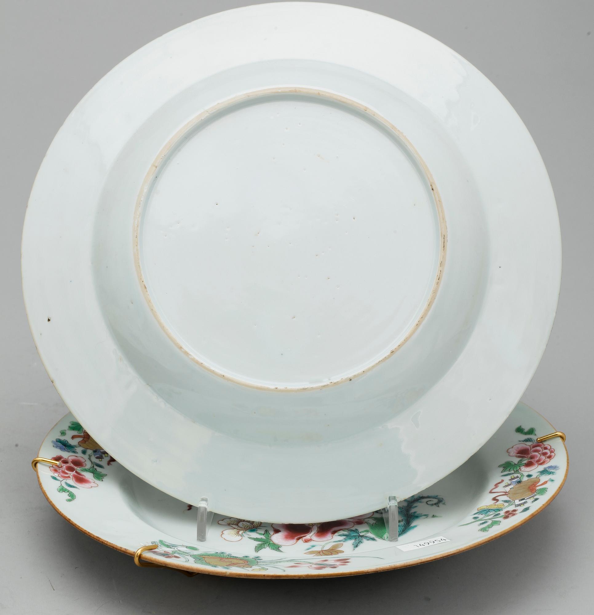TALLRIKAR, 6 st, porslin, Kina, Qianlong 1736-1795.