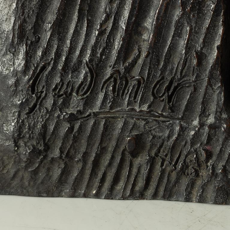 Gudmar Olovson, sculpture. Signed. Numbered. Foundry mark. Bronze, height 55 cm, length 34 cm.