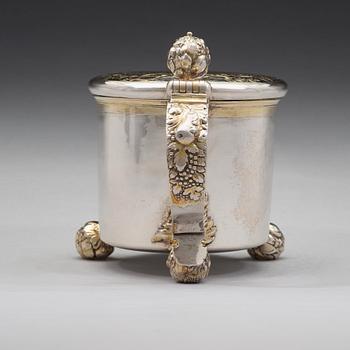 A Swedish 17th century parcel-gilt tankard, mark of Erik Månsson Schmidt, Stockholm 1675.