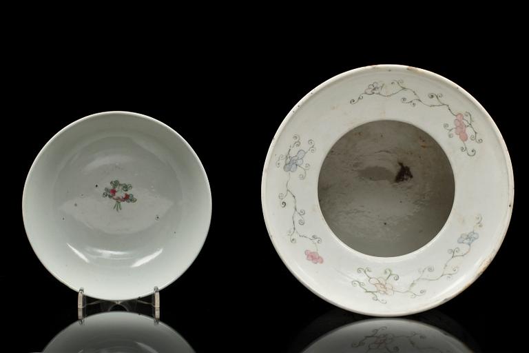 SPOTTKOPP (Zaodou) och SKÅL, porslin, Kina 1800-tal.