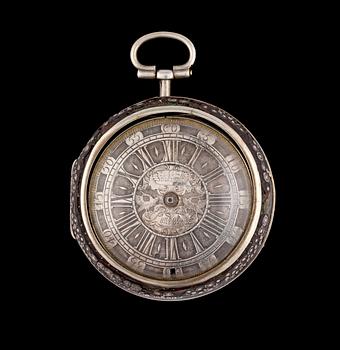 1243. A silver verge pocket watch, Buckingham, London. Early 18th century.