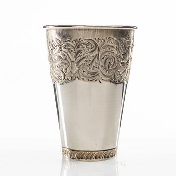 A silver beaker, mark Titulo and 916, Portugal 20th century.