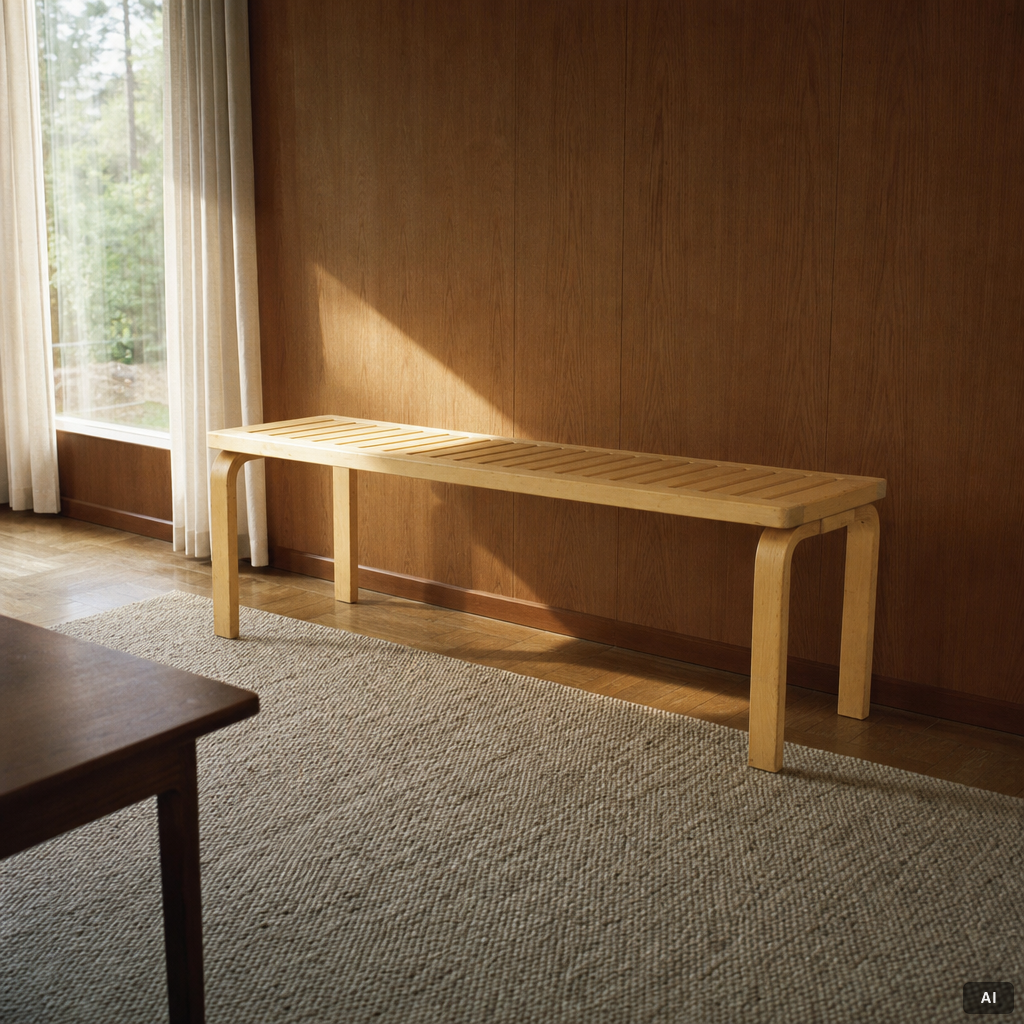 Alvar Aalto, Bänk, modell 153A, Artek, Finland.