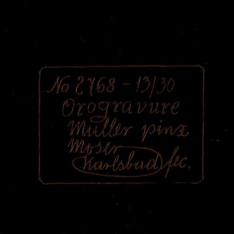 ASK med LOCK, glas, Moser Karlsbad, 1900-talets första hälft.