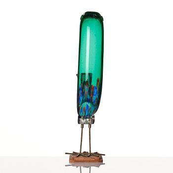 Alessandro Pianon, skulptur, "Pulcino", glas, fågel, Vistosi, Italien, 1960-tal.