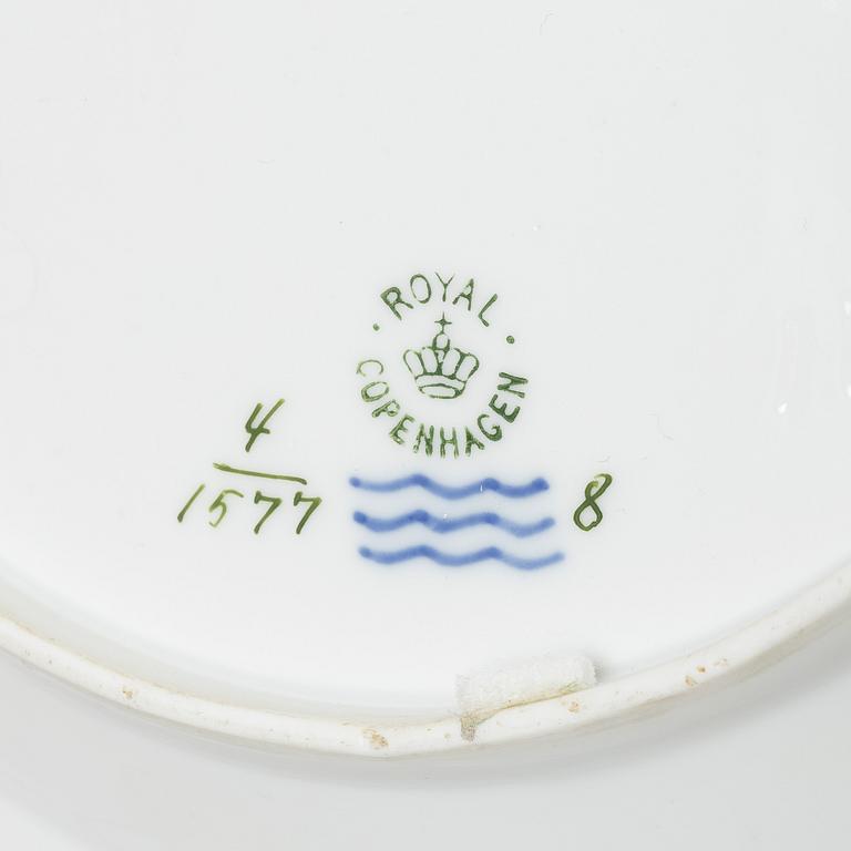 Royal Copenhagen, a 'Saxon Flower' basket on stand, Denmark, 1889-1922.