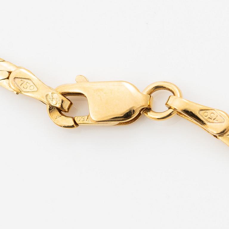 Bracelet, 18K gold with sapphires and small single-cut diamonds, Italy.