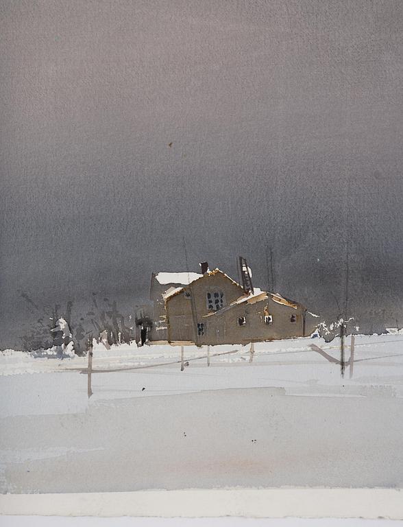 Lars Lerin, "Gimsøy, Lofoten".