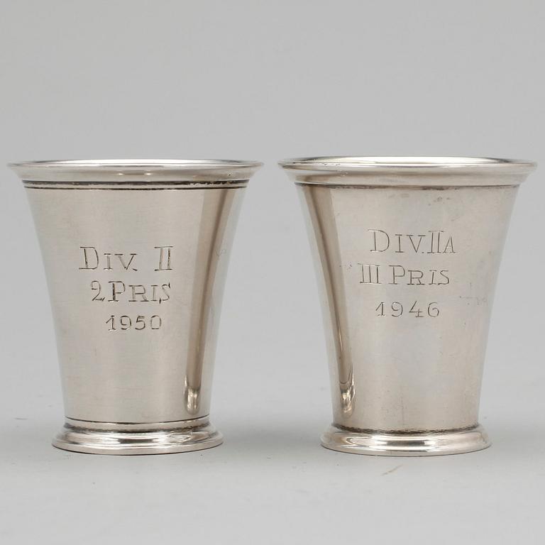 PARTI  SILVER, 5 delar, bland annat W A Bolin, Stockholm, 1929. Vikt ca 350 gram.
