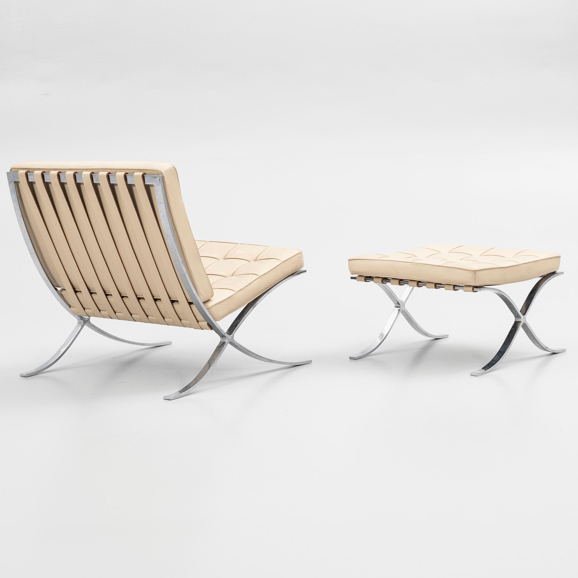 Ludwig Mies van der Rohe, fåtölj, "Barcelona", Knoll Studio.