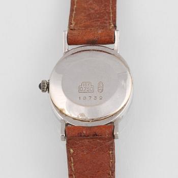 ARMBANDSUR, 18K vitguld med åttkantslipade diamanter,  Pierre Denill, Schweiz.