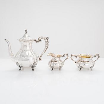 Kaffeservis, 3 delar, silver, Kultakeskus, Tavastehus, Finland 1927.