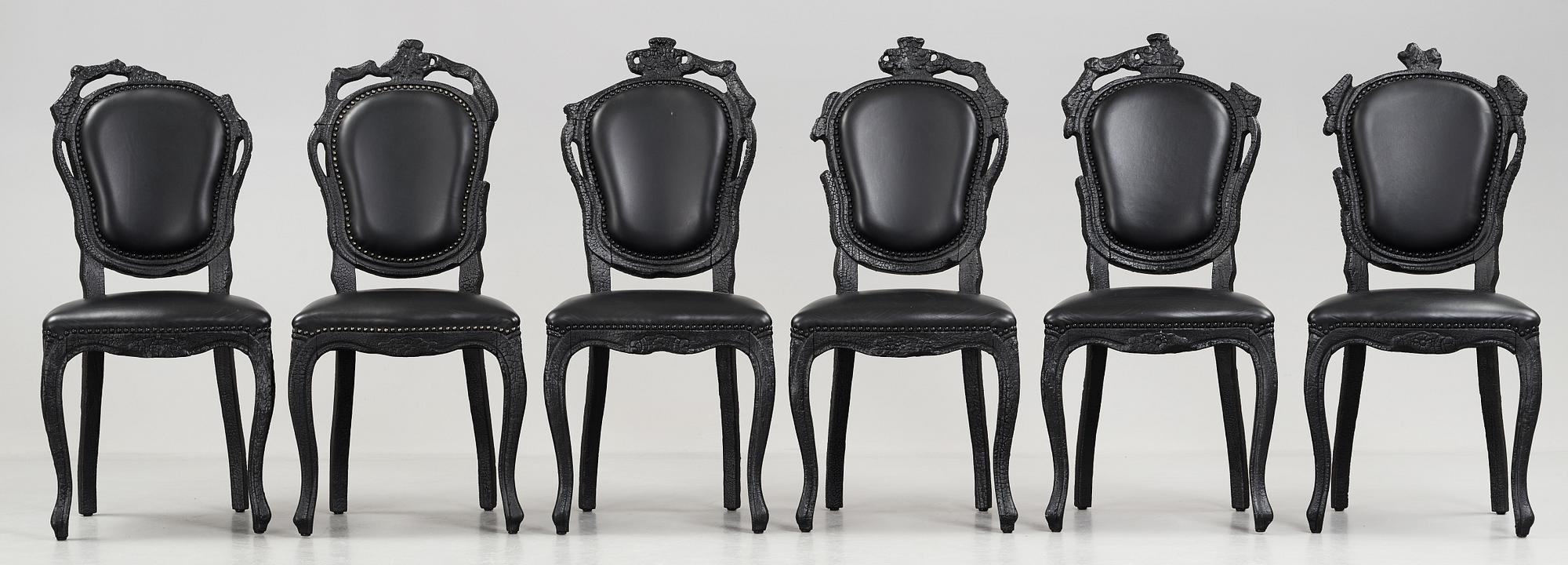 MAARTEN BAAS, "Smoke dining chair", 6 st, Moooi.