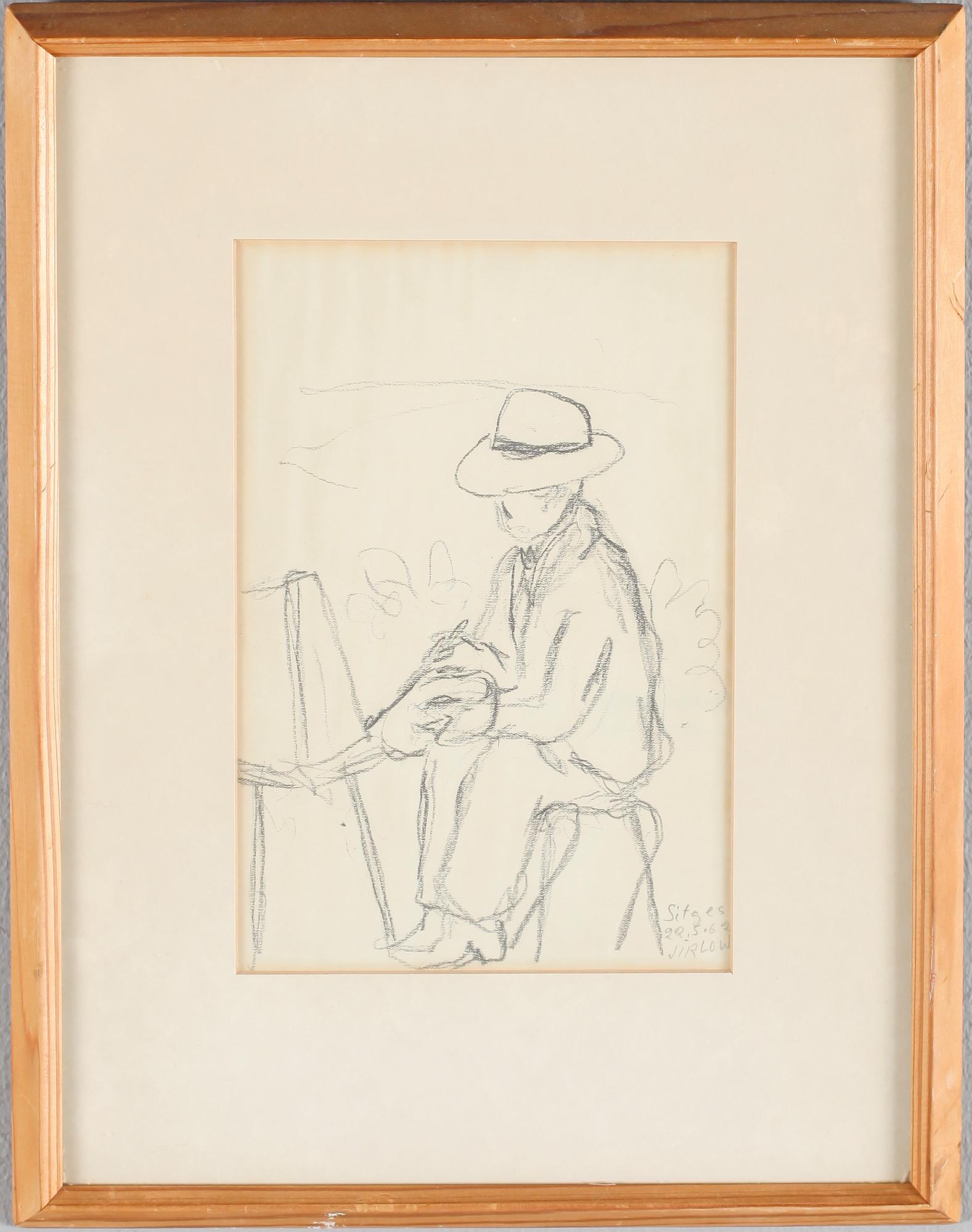 LENNART JIRLOW, teckning, signerad Sitges och daterad -62.