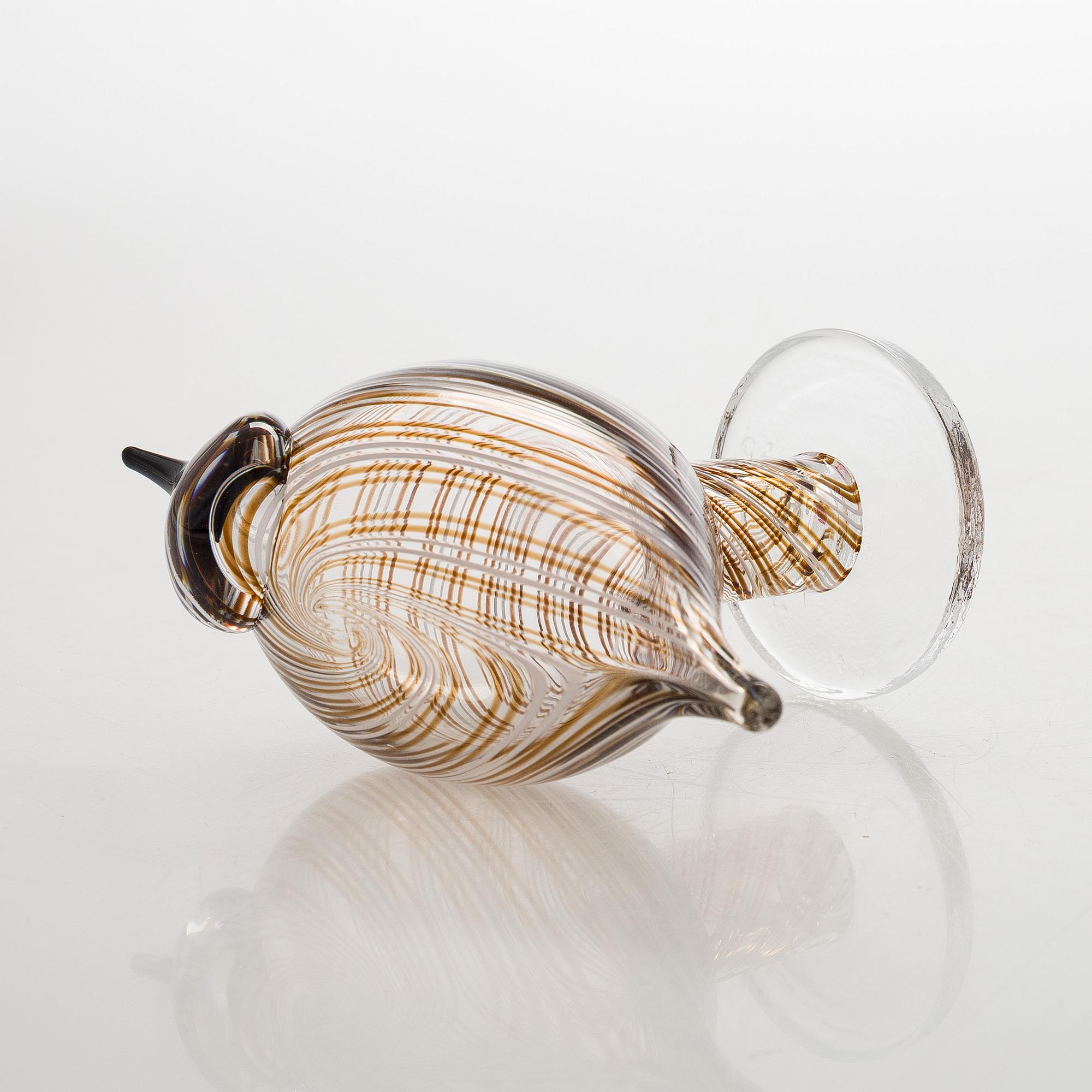 Oiva Toikka, glasfågel, "Plover", signerad O. Toikka Nuutajärvi.