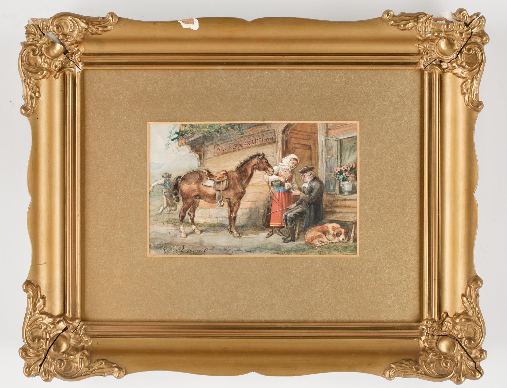 FRITZ VON DARDEL, akvarell, sign.