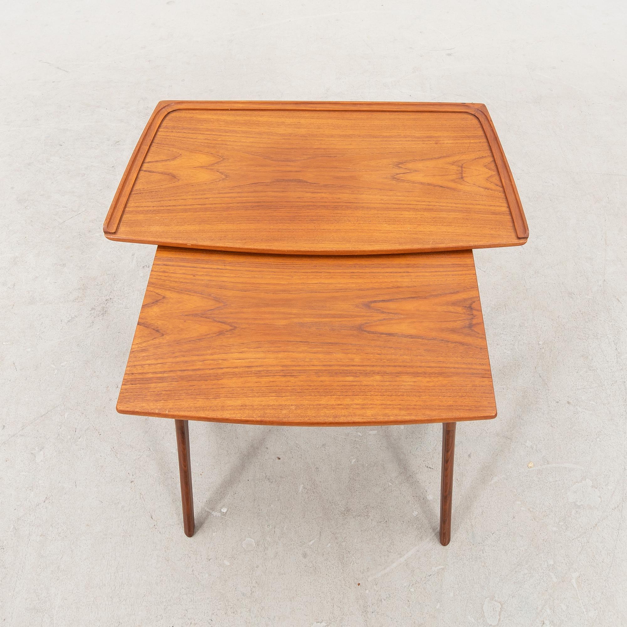 A Danish 1950/60s walnut nesting table.