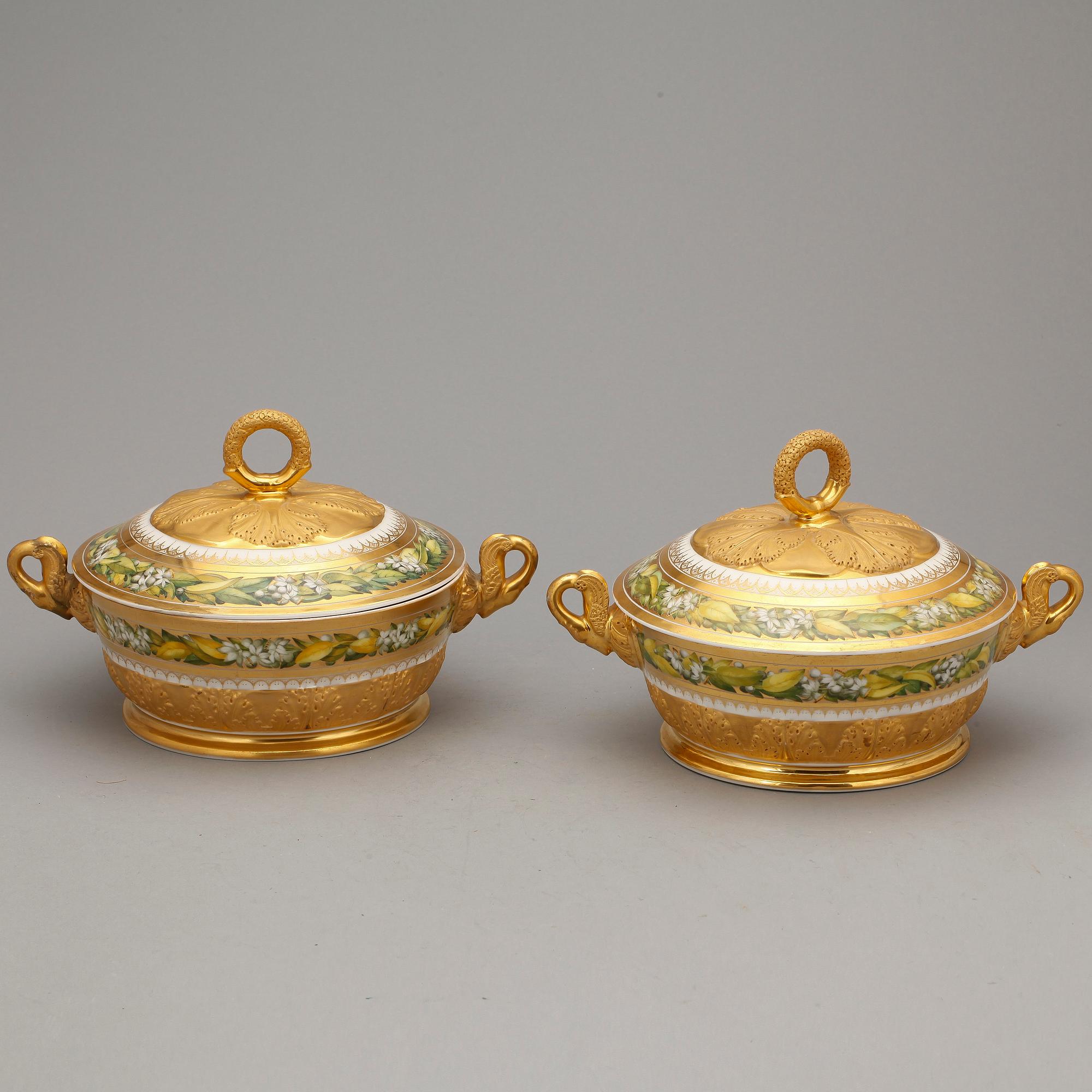 A pair of French Empire tureens with covers, early 19th Century.