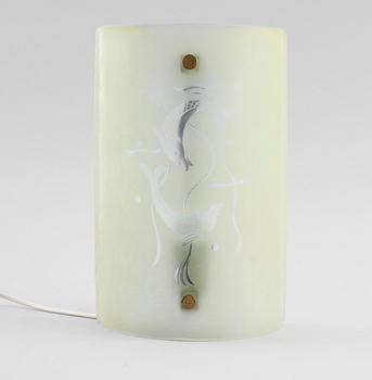 VÄGGLAMPETT, glas, 1900-talets första hälft.