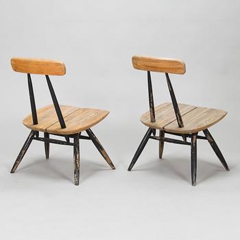 Ilmari Tapiovaara, fåtöljer ett par, "Pirkka lounge chair", Laukaan Puu 1960-tal.