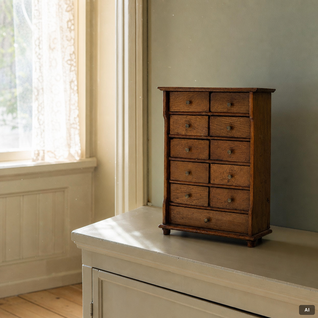 Miniature chest of drawers, early 20th century.