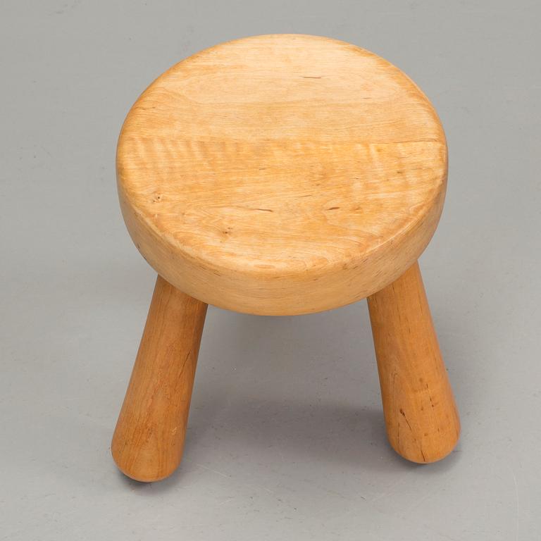 An Ingvar Hildingsson I.H. slöjd birch stool, second half of the 20th Century.