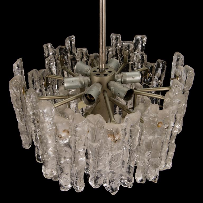 A 1960s "Ice block chandelier" by J.T Design, Kalmar, Austria.
