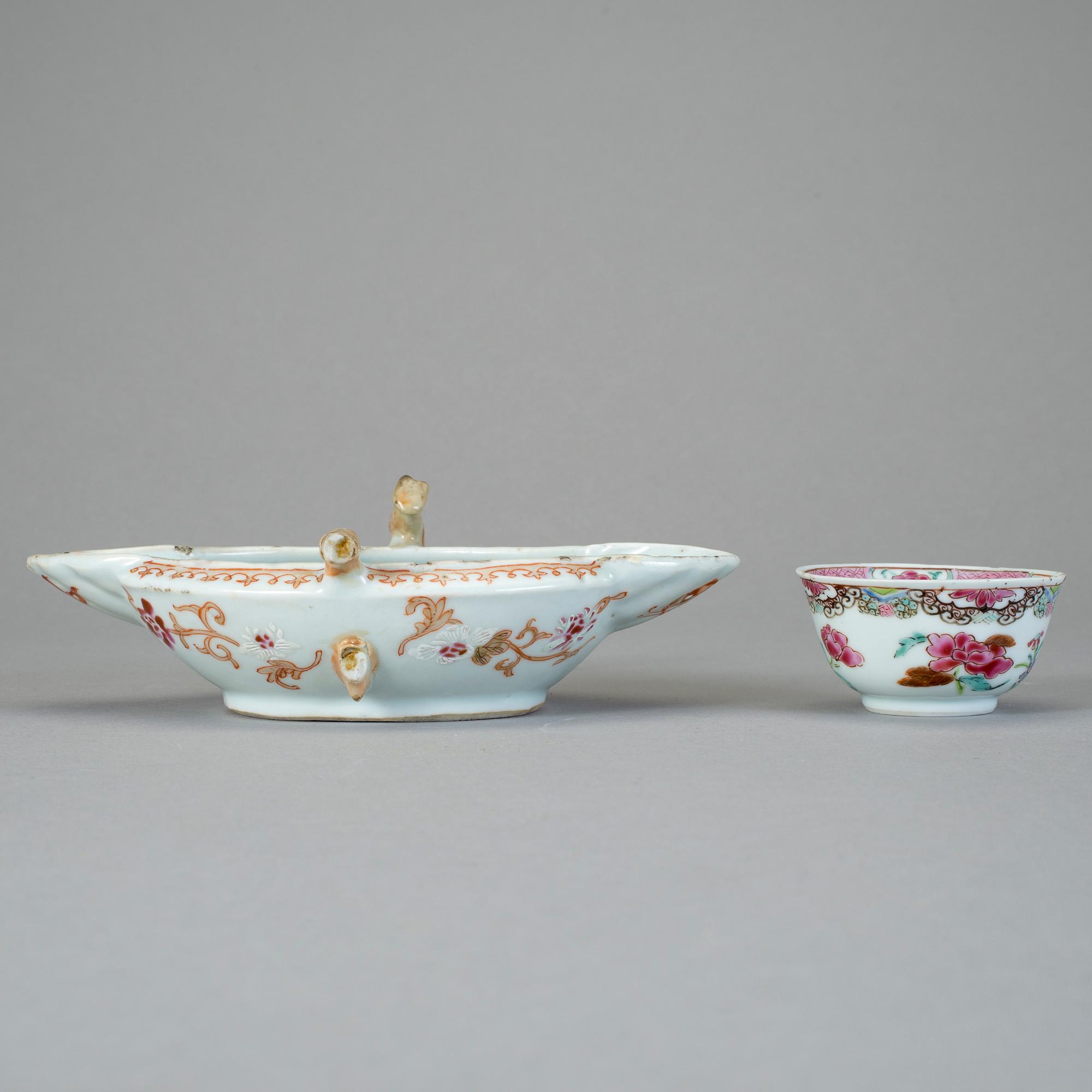 SÅSSNIPA och KOPP, porslin, Kina, 1700-tal.