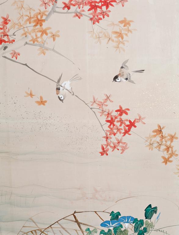 VIKSKÄRM, akvarell, Japan, 1900-tal.