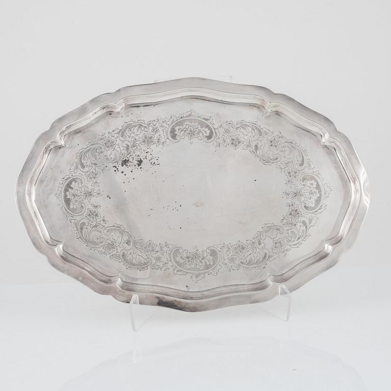 Bricka, silver, CG Hallberg, Stockholm 1947.