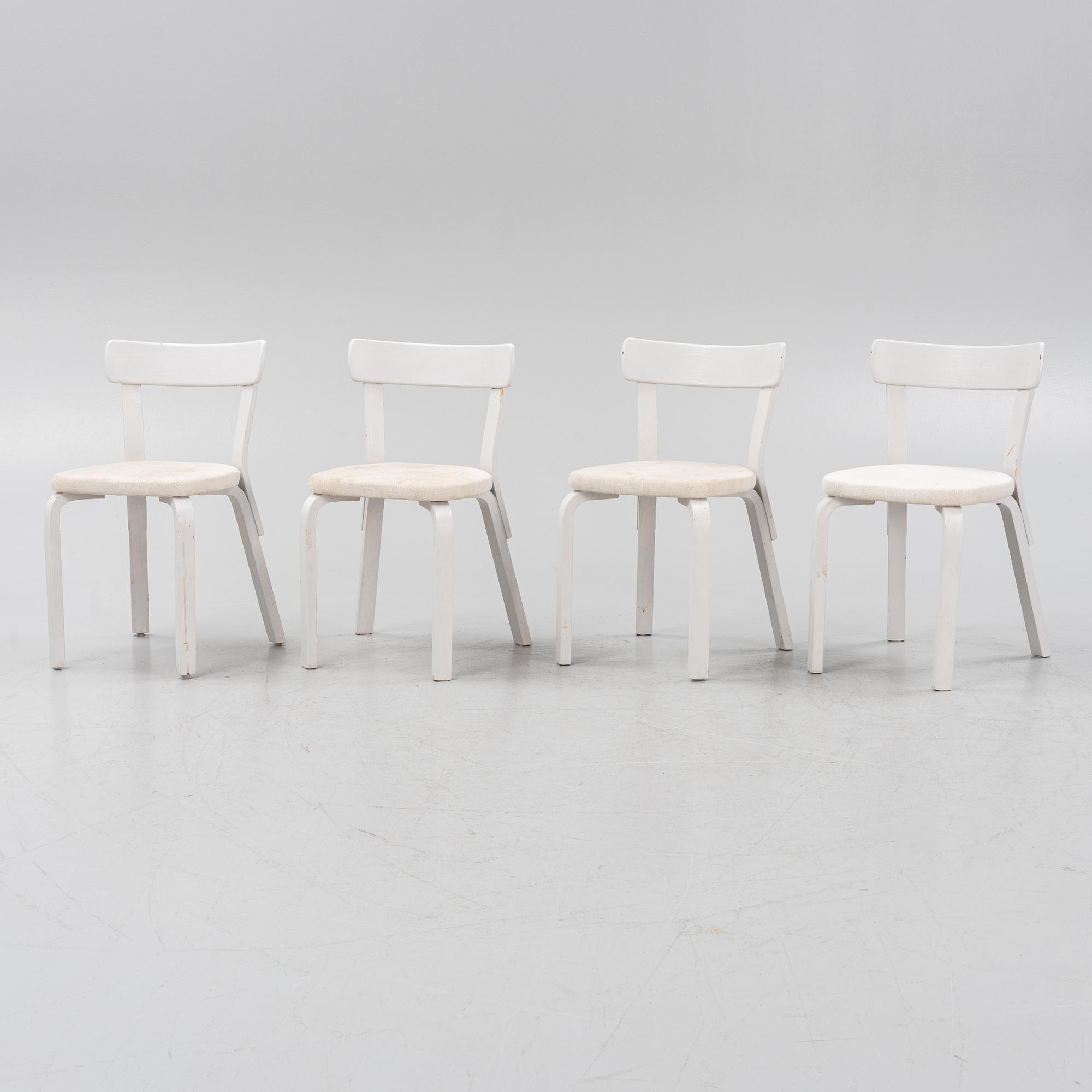 Alvar Aalto, stolar, 4 st, modell 69, Artek, Finland.