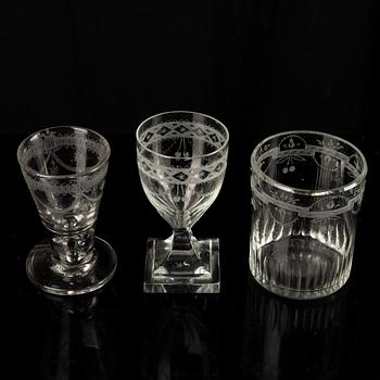 Ten late Gustavian glasses, early 19th century.