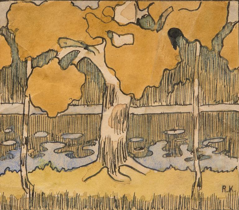 RUDOLF KOIVU, akvareller, 2 st, signerade, a tergo daterade 1910.