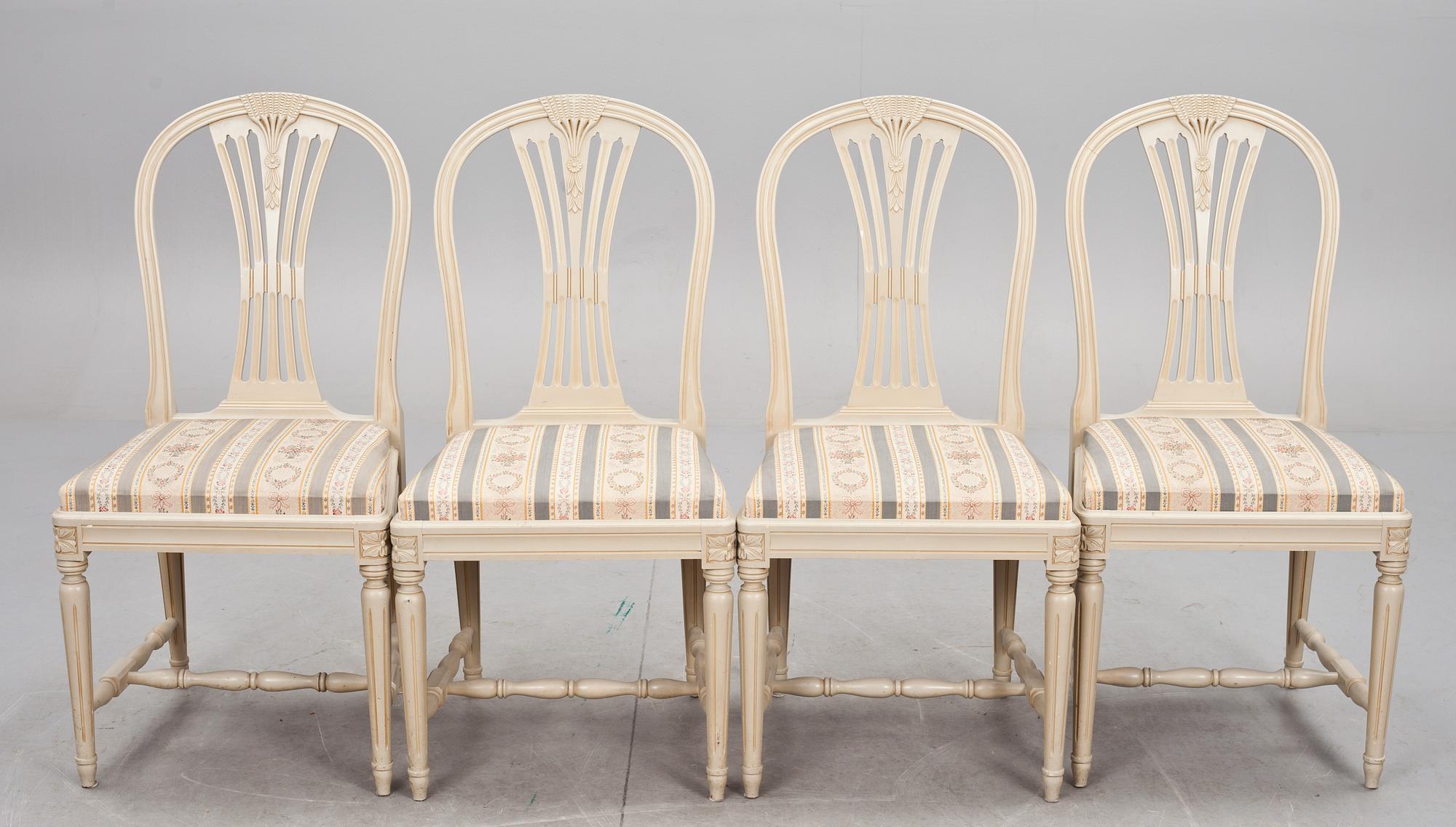 STOLAR, 4 st. Gustaviansk stil. 1900-talets slut.