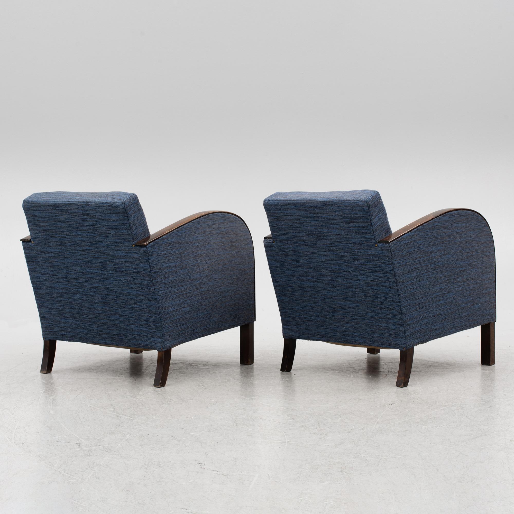 Fåtöljer, ett par, Art Deco / Funkis, 1900-talets första hälft.