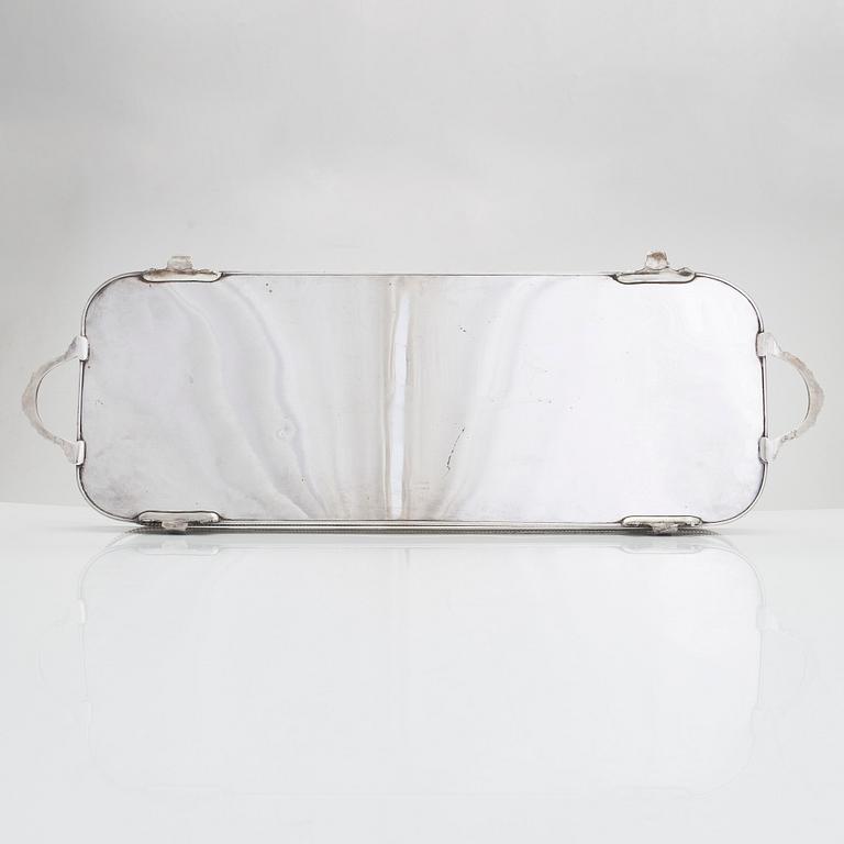 A silver-plated warming/ cooling serving dish, Sheffield, England, presumably mid-/first half of the 20th century.